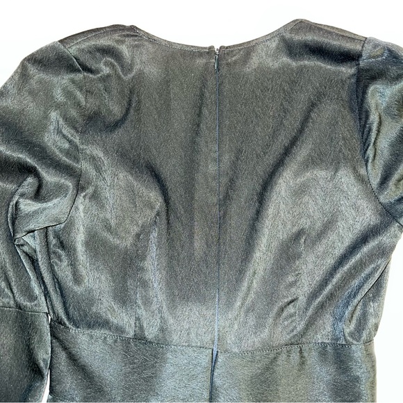 Storia Emerald Green Deep V-Neck Ruffle Long Sleeve Mini Dress Sz S - Picture 11 of 14